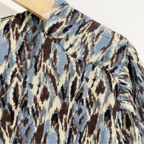 Peace & Pearls NWT Women Medium Blue Rainy Day Burton Front Blouse - Picture 4 of 9